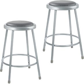 OEF Furnishings OEF6418-10/2 Premium Commercial-Grade All-Purpose Round Stool (18-inch Height, Black Frame, Vinyl Padded Seat, 2-Pack) in Kuwait