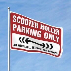 College Dorm Posters for Guys Scooter Roller Parking Only Flag Vintage Bar Decor Decor for Man Cave(152X244CM) in Saudi Arabia