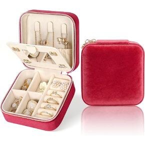 Travel Jewelry Case Small Jewelry Box Jewelry Organizer Storage Case Portable PU Leather Mini Jewelry Travel Case for Girls Womens Earring, Necklace, Rings,Bracelets in Saudi Arabia