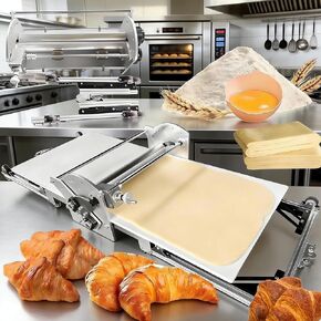 Commercial Electric Dough Sheeter & Pastry Roller Machine, 40 Inch Wide Conveyor, Auto Forward/Reverse, Adjustable Thickness for Croissant, Pie, Puff Pastry, Compact Foldable Design in Kuwait