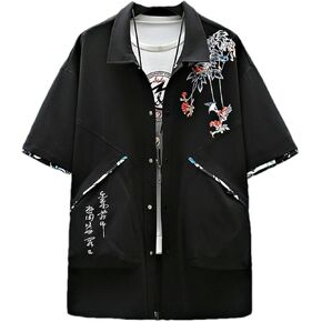 Men's Traditional Chinese Kung Fu Suit–Floral Print Short Sleeve Shirt and Shorts 2-Piece Matching Set in Saudi Arabia