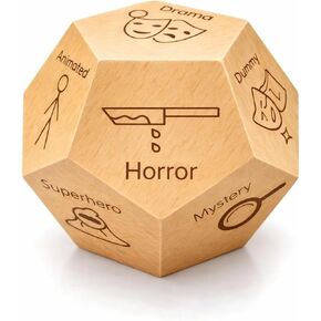 12-Sided Movie Genre Dice – Random Movie Picker Spinner – Comedy, Action, Horror, Romance, Sci-Fi & More – Fun Game for Movie Lovers in Saudi Arabia