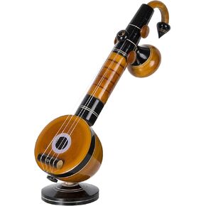 Eco Friendly Eucalyptus Wooden Veena Home Decor Showpiece 9 cm x 9 cm x 33 cm, Brown Decorative Showpiece - 33 cm Large in Kuwait