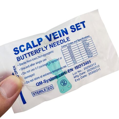 Veterinary Infusion Needles with Catheter, 21G Butterfly IV Needles for Dogs and Cats, Sterile Disposable Winged Infusion Set with Luer Lock Adapter, 50pcs/Pack in Saudi Arabia