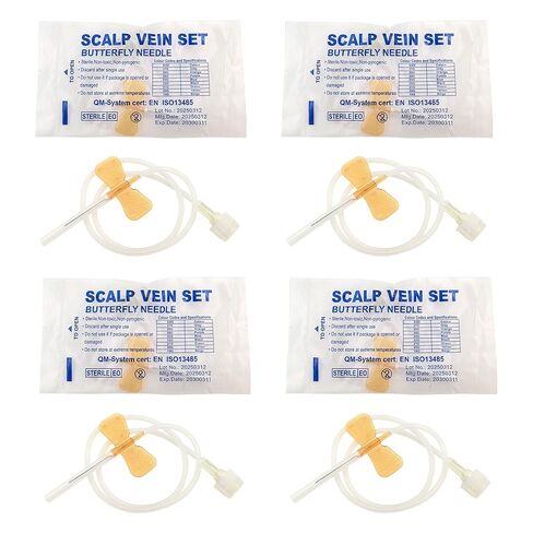 Veterinary Infusion Needles with Catheter, 25G Butterfly IV Needles for Dogs and Cats, Sterile Disposable Winged Infusion Set with Luer Lock Adapter, 50pcs/Pack in Saudi Arabia