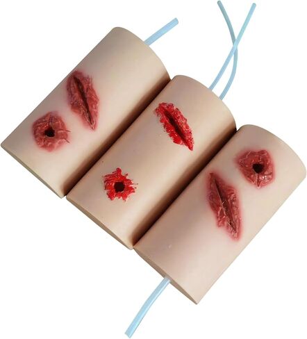 مجموعة تدريب تعبئة الجروح، جهاز محاكاة لوقف النزيف والتحكم في النزيف، نموذج تدريب على التمزق والعاصبة، مدرب العناية بالجروح من السيليكون للتدريب الطبي والعسكري والإسعافات الأولية in Kuwait