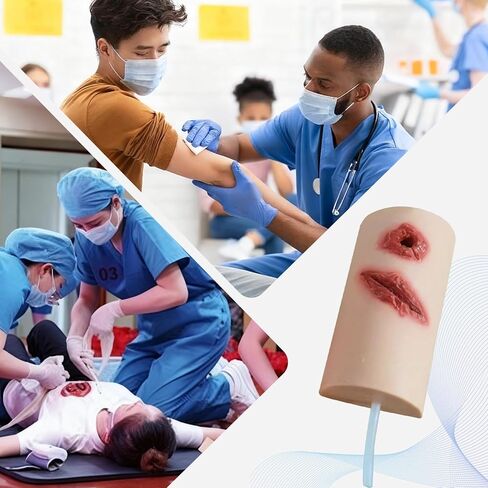 مجموعة تدريب تعبئة الجروح، جهاز محاكاة لوقف النزيف والتحكم في النزيف، نموذج تدريب على التمزق والعاصبة، مدرب العناية بالجروح من السيليكون للتدريب الطبي والعسكري والإسعافات الأولية in Kuwait
