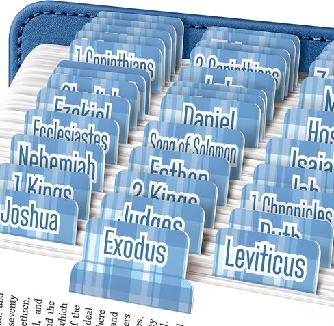 EssexWares - Blue Hydrangea Bible Tabs for Old and New Testament, 80 Large Print Tabs for Bible Study, Water-Resistant and Durable Index Tabs for Women and Men - 1.7" Wide in Saudi Arabia