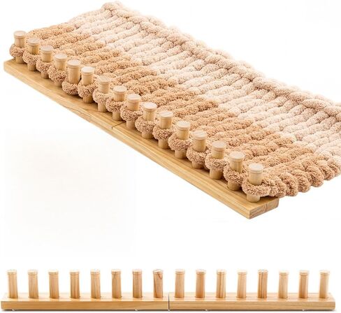 Novabright 67'' Chunky Knitting Loom Extra Large Knitting Loom for Blanket Making Adjustable Size Chunky Knit Foldable Portable Hand Weaving Kit for Beginner Yarn Craft Home Decor in Saudi Arabia