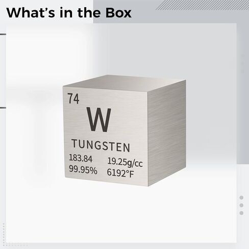 Pure Tungsten Metal Cube Element Collection Block, Periodic Table Display For Desk Or Office, Atomic Number 74 W, Precision Crafted 99.95% High Purity, 0.4 In Science Decoration in Saudi Arabia