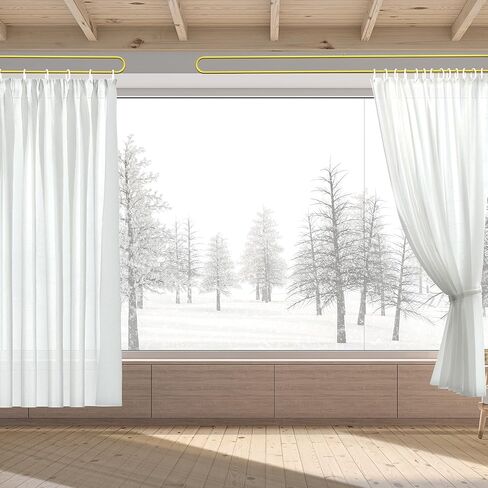 Privacy Curtains for Room Divider, Metal Support Wall Mounted Privacy Curtain, U-Shape Portable Room Divider Curtains for Fitting Room Beauty Salon Bedroom and Hospital,1 Panel, 8.53ft (White) in Saudi Arabia