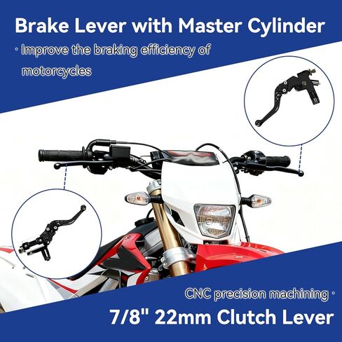 SHIQlNHA CNC مجموعة القابض ورافعة الفرامل للدراجة النارية متوافقة مع 110cc 125cc 150cc 250cc Hawk 250 DLX X-PRO Apollo CRF230F KLX300 250R Lifan KPX 250 Pit Dirt Bike Parts مع أسطوانة الفرامل الرئيسية in Kuwait