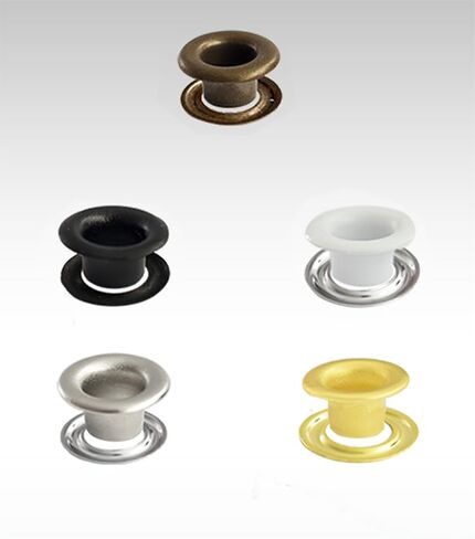 Micron Self-Piercing Grommets & Nickel Washers, Brass (Nickel Plated), Size #3 (7/16"), 12 mm XL/N (Extra Long Neck), for Thick Material, Reliable, Durable, Heavy Duty (500 Sets) in Saudi Arabia