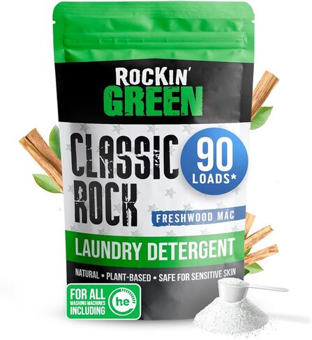 Rockin' Green Laundry Detergent, Plant based, All Natural Laundry Detergent Powder, Vegan and Biodegradable Odor Fighter, Safe for Sensitive Skin (Funk Rock Ammonia Bouncer 30 Loads - Unscented) in Saudi Arabia