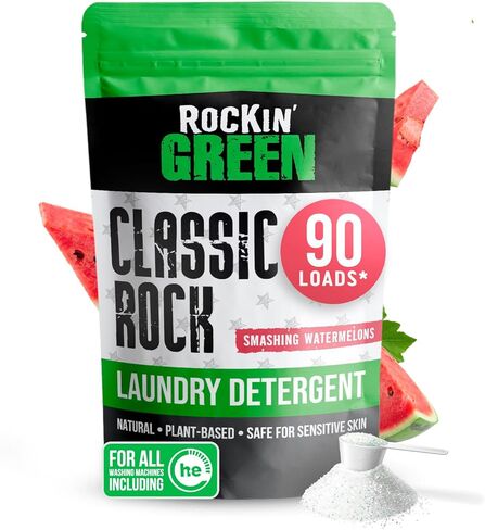 Rockin' Green Laundry Detergent, Plant based, All Natural Laundry Detergent Powder, Vegan and Biodegradable Odor Fighter, Safe for Sensitive Skin (Funk Rock Ammonia Bouncer 30 Loads - Unscented) in Saudi Arabia