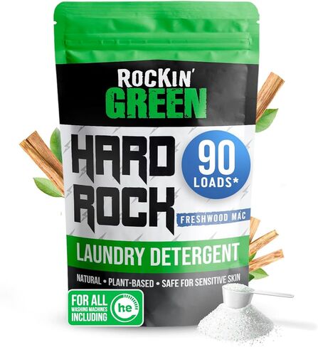 Rockin' Green Laundry Detergent, Plant based, All Natural Laundry Detergent Powder, Vegan and Biodegradable Odor Fighter, Safe for Sensitive Skin (Funk Rock Ammonia Bouncer 30 Loads - Unscented) in Saudi Arabia