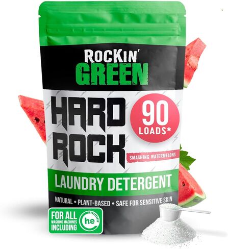 Rockin' Green Laundry Detergent, Plant based, All Natural Laundry Detergent Powder, Vegan and Biodegradable Odor Fighter, Safe for Sensitive Skin (Funk Rock Ammonia Bouncer 30 Loads - Unscented) in Saudi Arabia