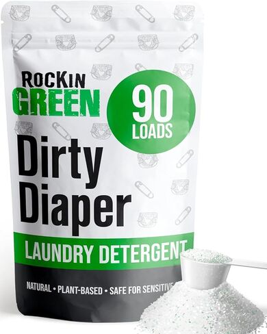 Rockin' Green Laundry Detergent, Plant based, All Natural Laundry Detergent Powder, Vegan and Biodegradable Odor Fighter, Safe for Sensitive Skin (Funk Rock Ammonia Bouncer 30 Loads - Unscented) in Saudi Arabia
