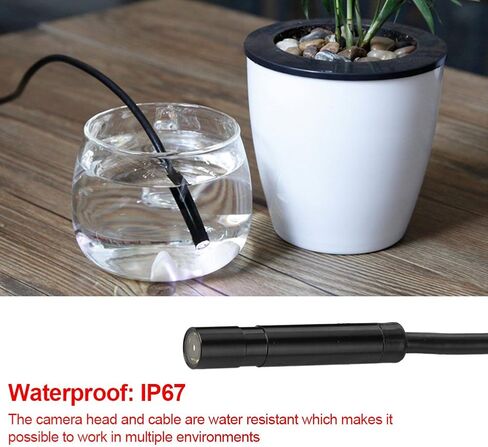 كاميرا فحص رقمية بمنفذ USB بطول 15 مترًا باللون الأسود مع كاميرا 2 ميجابيكسل و6 أضواء LED لفحص الأنابيب بالسيارة in Kuwait