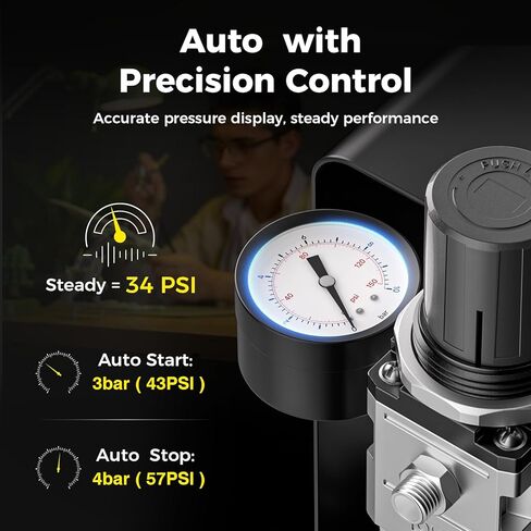 Airbrush Kit With Compressor - 1/5 HP Quiet Air Compressor With 2 Dual-Action Airbrush - 0.2,0.3 & 0.8mm Nozzles & 6 Paint Colors, Air brush Painting Set for Gift Crafts & Model Painting in Saudi Arabia