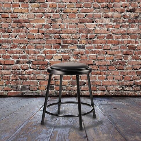 OEF Furnishings OEF6418-10/2 Premium Commercial-Grade All-Purpose Round Stool (18-inch Height, Black Frame, Vinyl Padded Seat, 2-Pack) in Kuwait