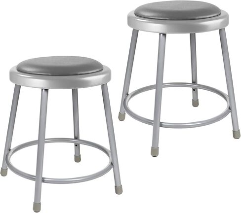 OEF Furnishings OEF6418-10/2 Premium Commercial-Grade All-Purpose Round Stool (18-inch Height, Black Frame, Vinyl Padded Seat, 2-Pack) in Kuwait