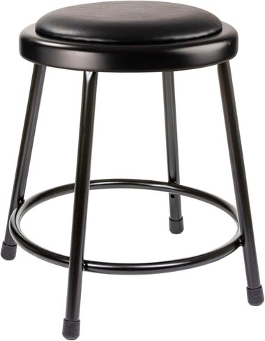 OEF Furnishings OEF6418-10/2 Premium Commercial-Grade All-Purpose Round Stool (18-inch Height, Black Frame, Vinyl Padded Seat, 2-Pack) in Kuwait
