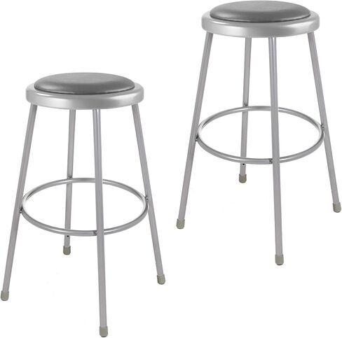 OEF Furnishings OEF6418-10/2 Premium Commercial-Grade All-Purpose Round Stool (18-inch Height, Black Frame, Vinyl Padded Seat, 2-Pack) in Kuwait
