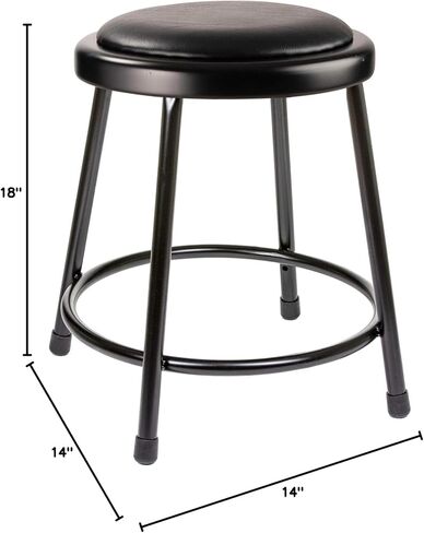 OEF Furnishings OEF6418-10/2 Premium Commercial-Grade All-Purpose Round Stool (18-inch Height, Black Frame, Vinyl Padded Seat, 2-Pack) in Kuwait