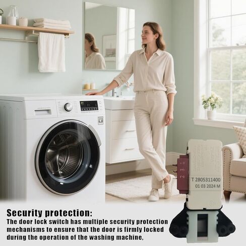 قفل باب الغسالة - جزء بديل لحماية السلامة عالية الكفاءة، مكون إصلاح الأجهزة المتين للغسالة المنزلية وغرفة الغسيل والحمام والشقة العائلية in Kuwait