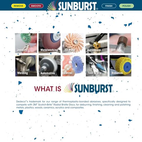 Dedeco Sunburst Rubber Abrasive Wheel for Rotary Tool - 7/8" (22mm) Knife-Edge Wheel, Finishing and Polishing Rotary Tool Accessories, Blue Fine 400 Grit, Aluminum Oxide - 12 Pieces Per Pack in Saudi Arabia