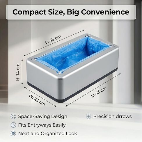موزع أغطية الأحذية مع 200 غطاء غير قابل للانزلاق للاستعمال مرة واحدة، آلة تغطية الأحذية الأوتوماتيكية للمنزل، تصميم بدون استخدام اليدين، يناسب معظم الأحجام، مثالي للمنزل والمكتب وحماية الأرضيات in Kuwait