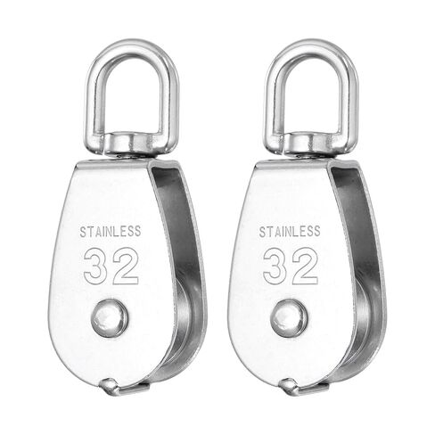 PATIKIL M32 Single Pulley Block, (507 lbs Load)(1 Set), 304 Stainless Steel Heavy Duty Wheel Swivel Rigging Lifting Fixed Pulley for Wire Rope Gym Equipment Clothesline in Saudi Arabia