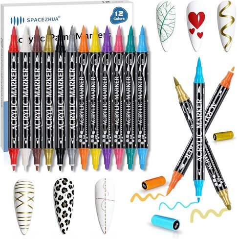 36 Colors Dual Tip Acrylic Paint Pens, Eco Friendly Non Toxic Non Odor Acrylic Paint Markers for Rock Painting, Fabric, Wood, Glass, Christmas Gifts for Teens - Grandkids DIY Art Supplies in Saudi Arabia