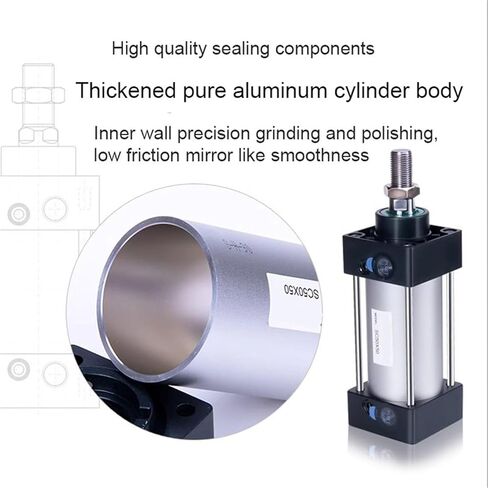 JSVTWTKH SC Standard Cylinder SC40 Stroke 25 50 75 100 125 150 175 200 250 300 350 400 450 500 600 700 800 900 1000(SC40x50,Without Magnet) in Saudi Arabia
