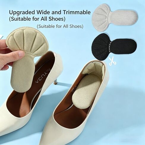 Sponge Heel Cushion Heel Grips Shoes Pads, 2 Pair Self-Adhesive Heel Cushion Inserts for Shoe Too Big, Thick Back Insoles Shoe Liners Heel Protectors (Apricot) in Saudi Arabia