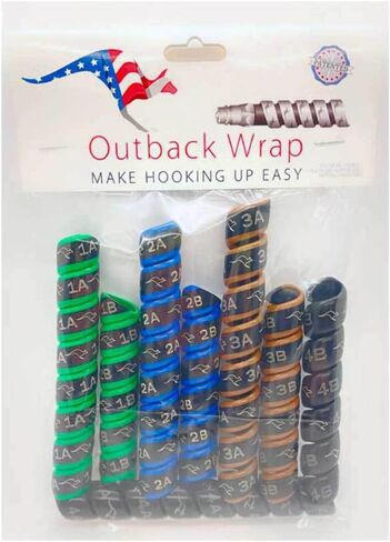 علامات خرطوم التفاف Outback حامي إدارة الخراطيم الهيدروليكية ولفائف وضع العلامات للمعدات الزراعية والزراعية والجرارات والحصادات والمزارعين والرشاشات 4 أزواج (أجهزة التحكم عن بعد 1-4) 18 مم in Kuwait