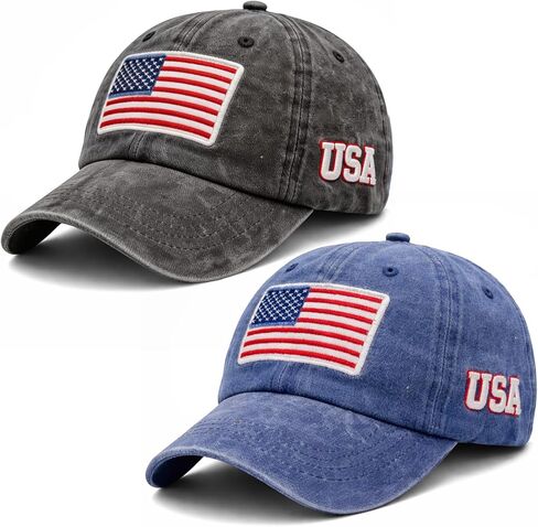 American Flag Baseball Cap for Men Women – Vintage USA Dad Hat Adjustable Cotton Patriotic Embroidered Flag Cap for Boys Girls Blue in Saudi Arabia