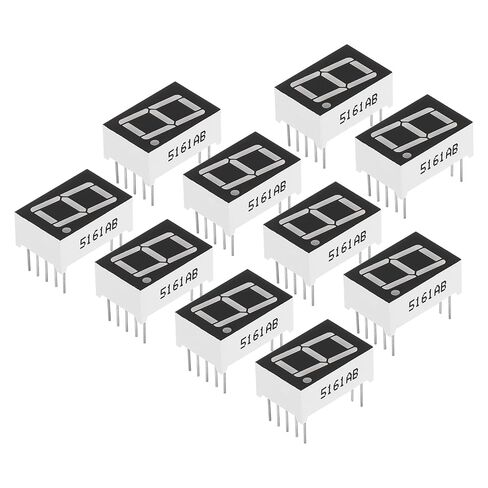 أنبوب رقمي بشاشة LED عامة، 10 عبوات 7 شرائح 10 دبوس 1 بت 0.5 بوصة × 0.7 بوصة × 0.3 بوصة وحدة عرض LED كاثود مشترك 3.3 فولت للوحة القيادة الإلكترونية، أزرق in Saudi Arabia