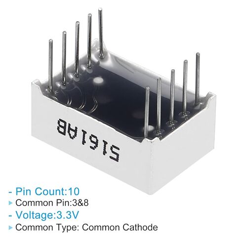 أنبوب رقمي بشاشة LED عامة، 10 عبوات 7 شرائح 10 دبوس 1 بت 0.5 بوصة × 0.7 بوصة × 0.3 بوصة وحدة عرض LED كاثود مشترك 3.3 فولت للوحة القيادة الإلكترونية، أزرق in Saudi Arabia