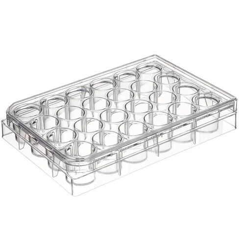 ibasenice 24-Well Cell Culture Plate with Lids Medical Grade Plastic 4.92X3.34X0.78 Inch Laboratory Tissue Culture Plate for Cell Growth Testing and Sample Analysis in Saudi Arabia