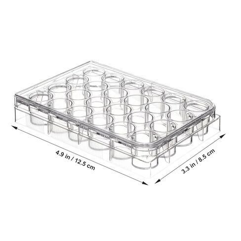ibasenice 24-Well Cell Culture Plate with Lids Medical Grade Plastic 4.92X3.34X0.78 Inch Laboratory Tissue Culture Plate for Cell Growth Testing and Sample Analysis in Saudi Arabia