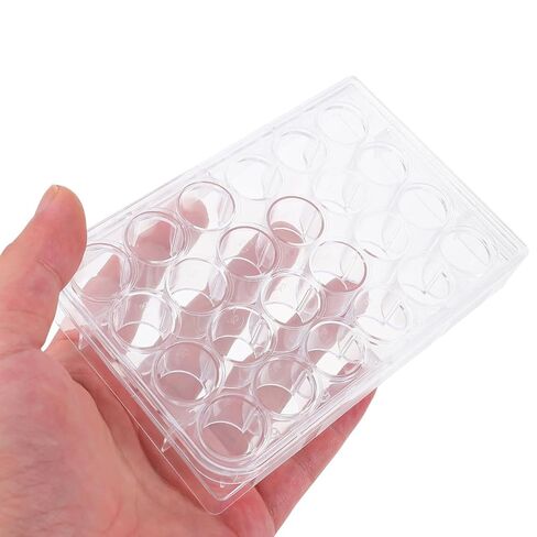 ibasenice 24-Well Cell Culture Plate with Lids Medical Grade Plastic 4.92X3.34X0.78 Inch Laboratory Tissue Culture Plate for Cell Growth Testing and Sample Analysis in Saudi Arabia
