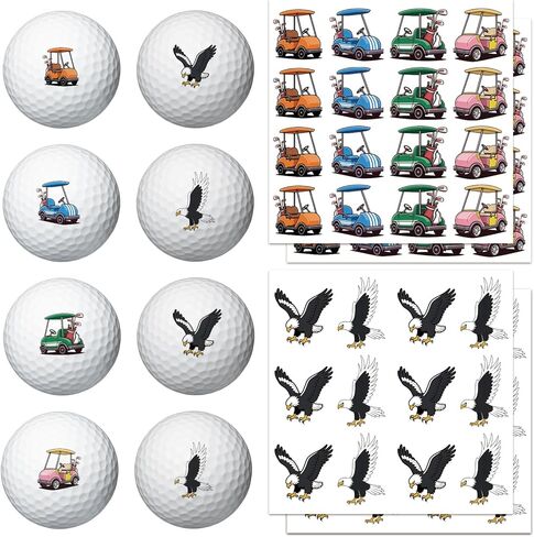 PLIGREAT 4 Sheets Facial Expression Golf Ball Markers 80 Pcs Creative Pattern Golf Ball Stickers for Marking Identifying Balls Golfing Balls Decals Gifts for Golfers Golfing Accessories in Kuwait