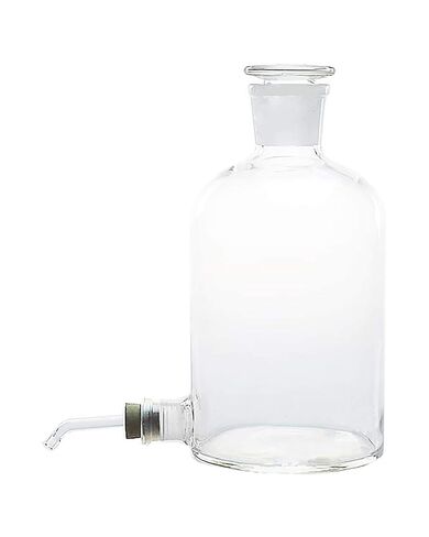 10L Borosilicate Glass Aspirator Bottle with Outlet for Tubing and Ground Stopper - 10000ml Laboratory Equipment in Saudi Arabia