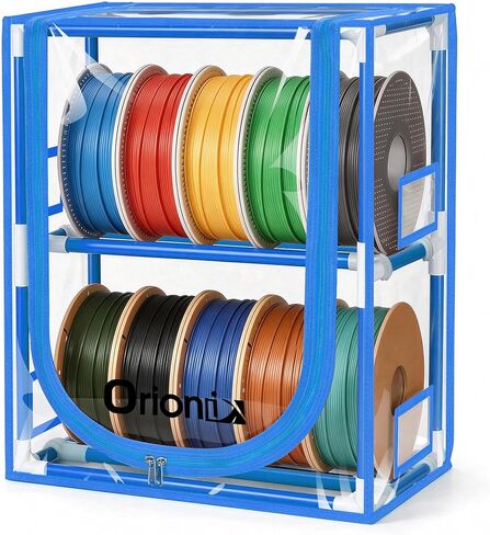 Filament Storage Box, Dual-Layer All-Around Visibility Design, 3D Printer Filament Storage Box, Storage Rack for 12 Rolls of 1kg Rolls, 3D Cable Organizer for Home and Studio Use (Orange) in Saudi Arabia