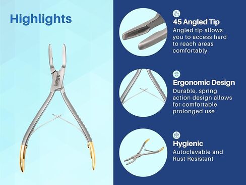 ARTMAN INSTRUMENTS Bone Rongeur 45 Degree Curved 6 Inch Blumenthal Surgical Dental Instruments with Gold Plated Handle in Saudi Arabia