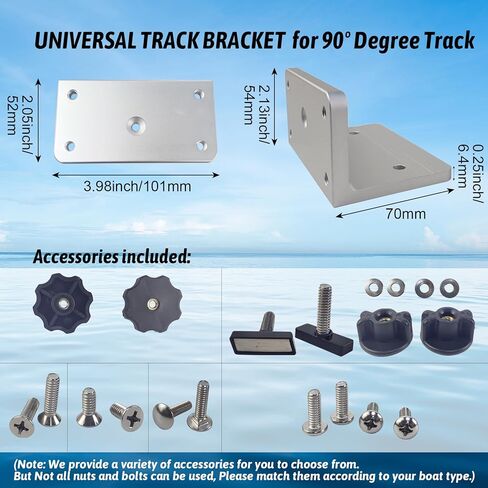#2001 دعامة مسار قاعدة منزلق من الألومنيوم، حامل 45 درجة / 90 درجة لأنظمة Lund Sport Track & Tracker Versatrack، تناسب قوارب Ranger وCrestliner وLowe وG3 وWar Eagle in Saudi Arabia