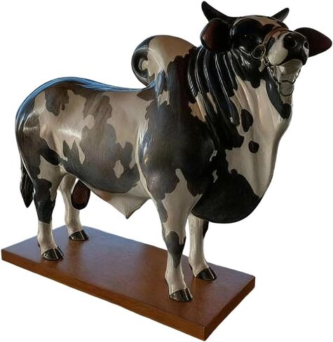 Handcrafted Brazilian Bulls Liquor Dispenser 2L Capacity with Wooden Base Bar Decors in Saudi Arabia