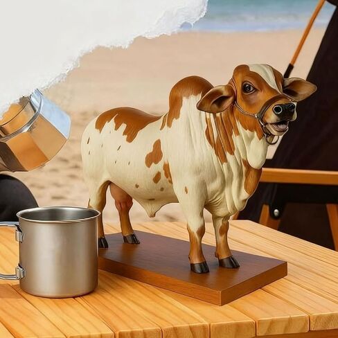 Handcrafted Brazilian Bulls Liquor Dispenser 2L Capacity with Wooden Base Bar Decors in Saudi Arabia